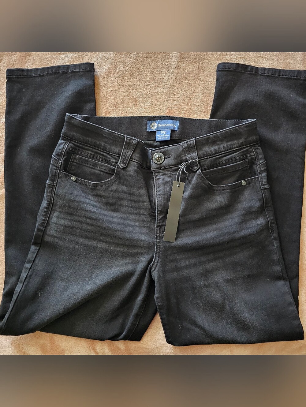 Democracy Size 10P "Ab"solution Straight Leg Black Jeans